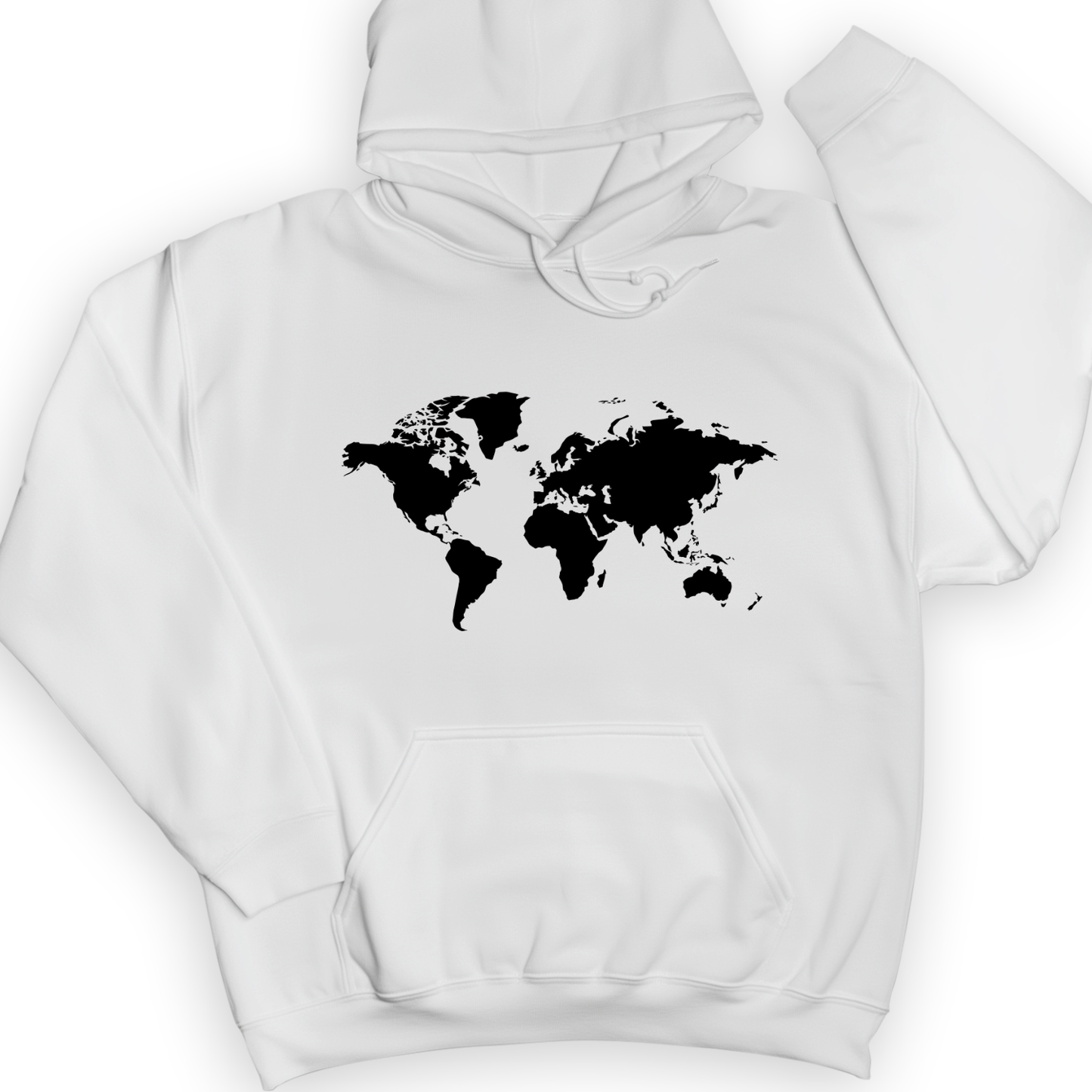 World Map Hoodie White / S
