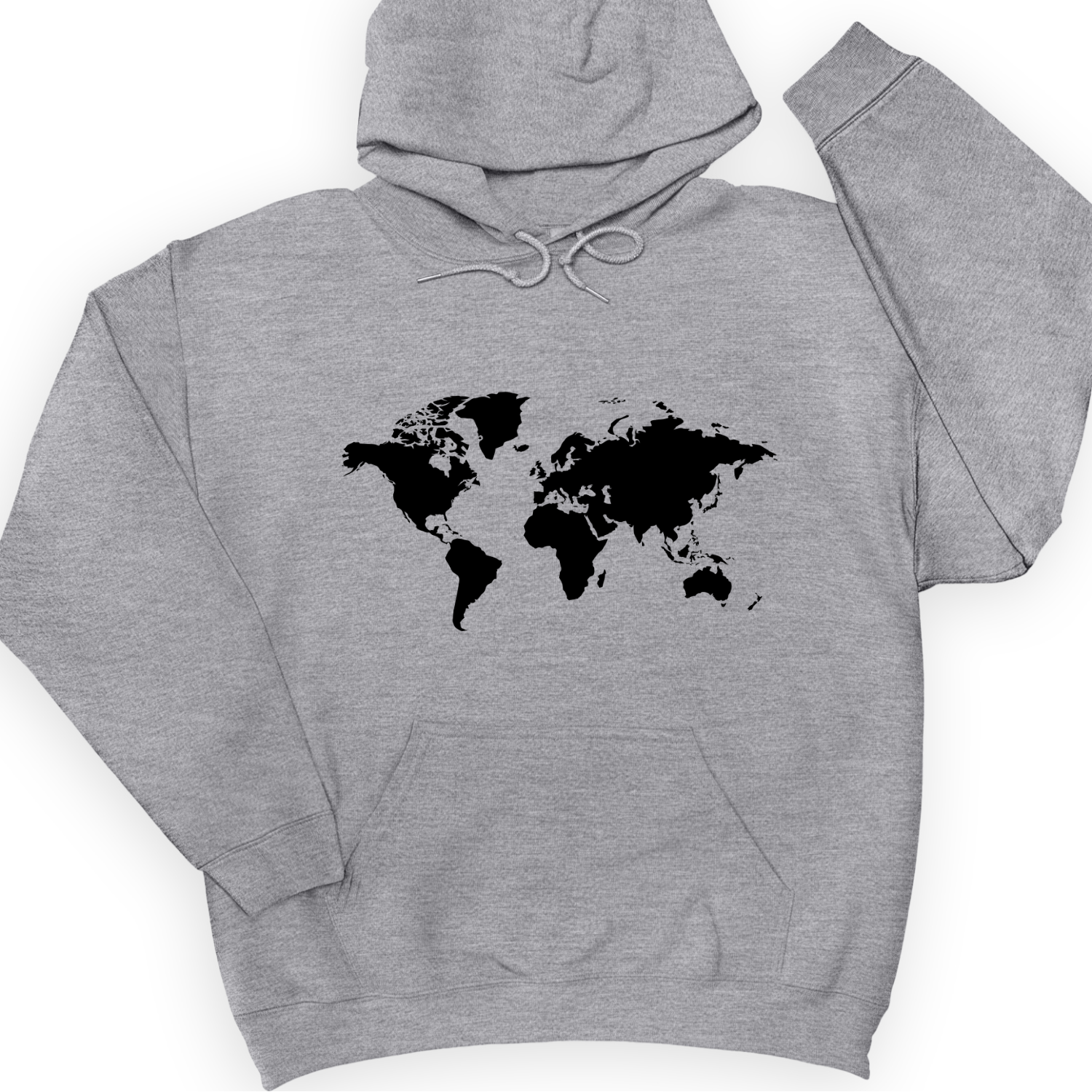 World Map Hoodie Sport Grey / S