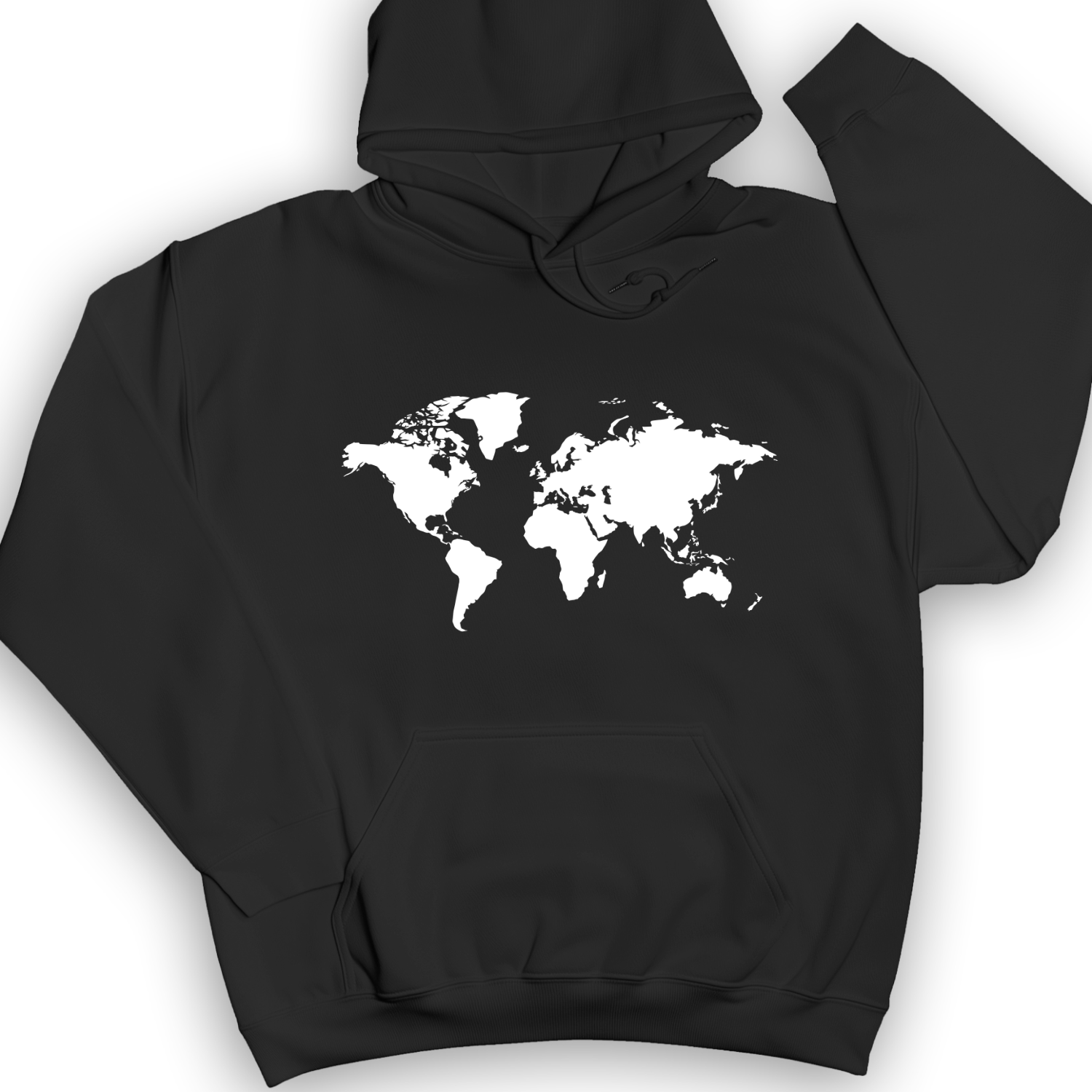 World Map Hoodie Black / S