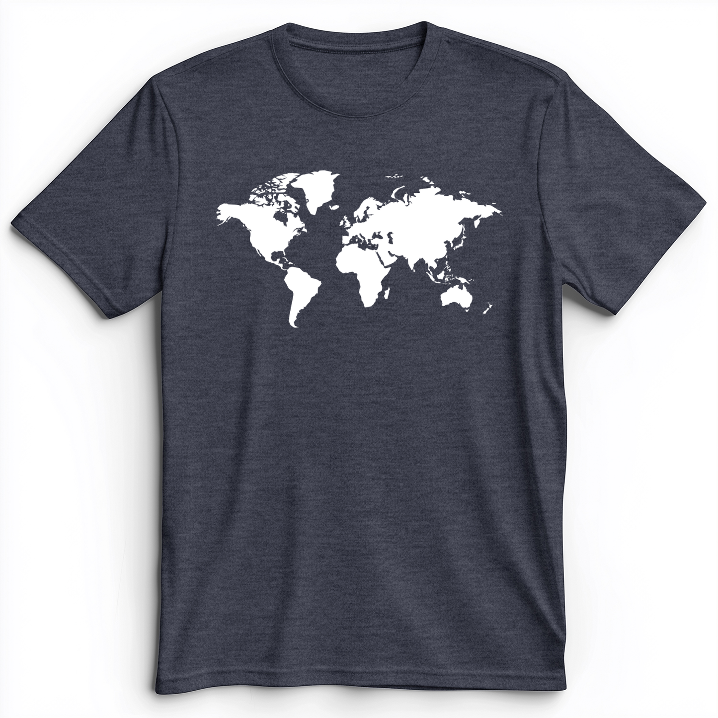 World Map Premium Tee Heather Navy / S