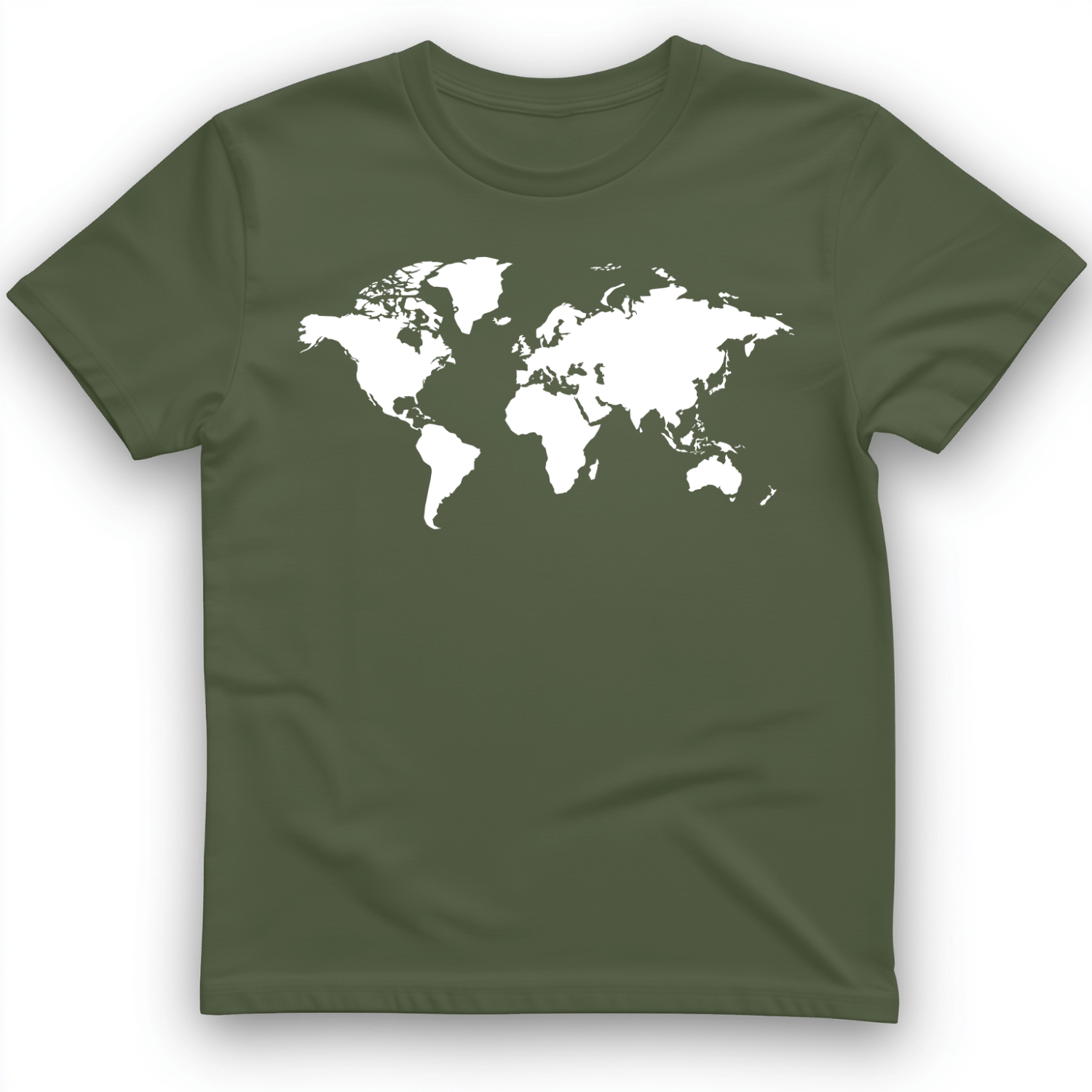 World Map T-Shirt Military Green / S