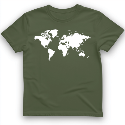 World Map T-Shirt Military Green / S