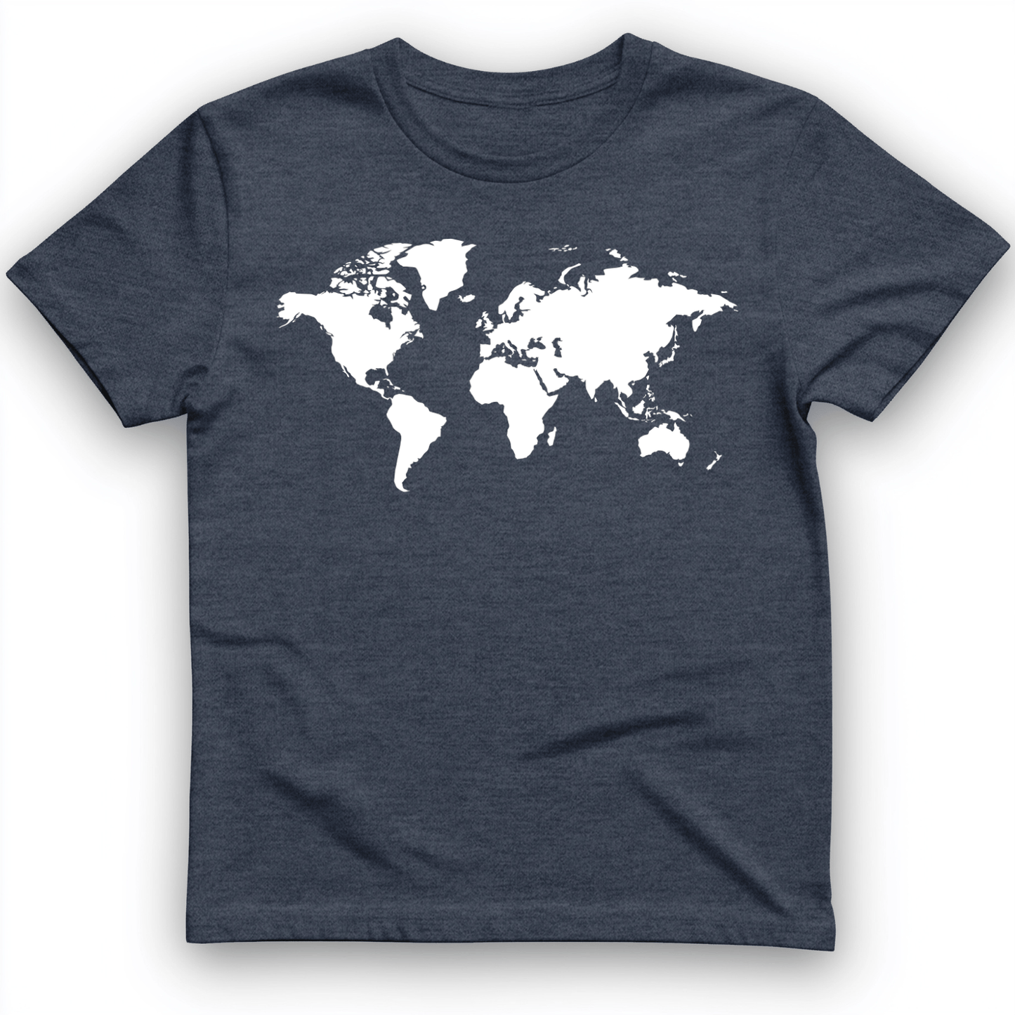 World Map T-Shirt Heather Navy / S