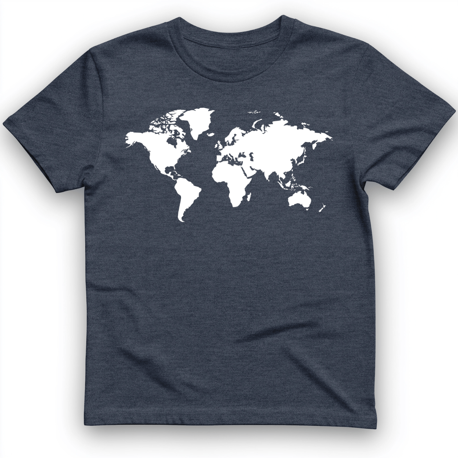 World Map T-Shirt Heather Navy / S