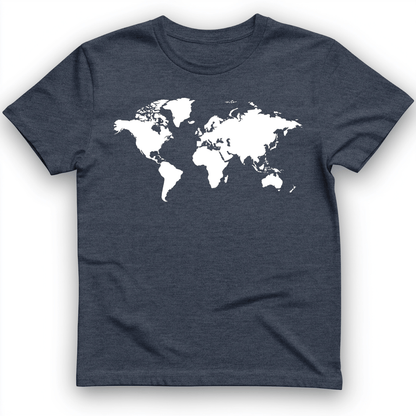 World Map T-Shirt Heather Navy / S