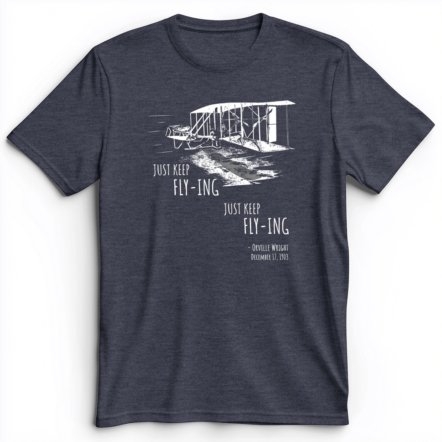 Wright Brothers Premium Tee Heather Navy / S