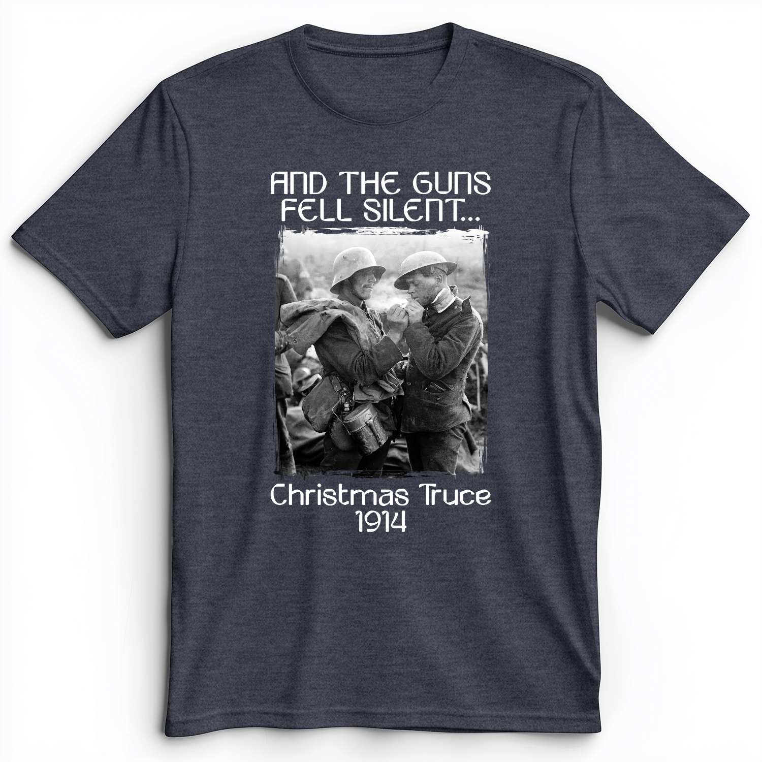 WWI Christmas Truce Premium Tee Heather Navy / S