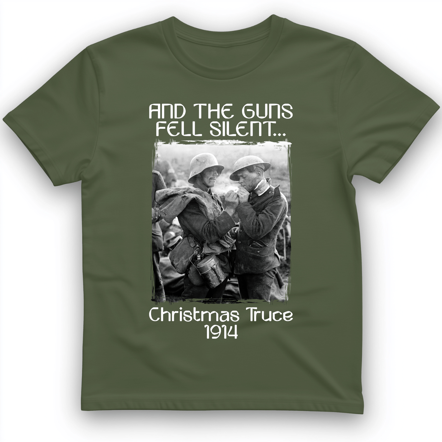 WWI Christmas Truce T-Shirt Military Green / S