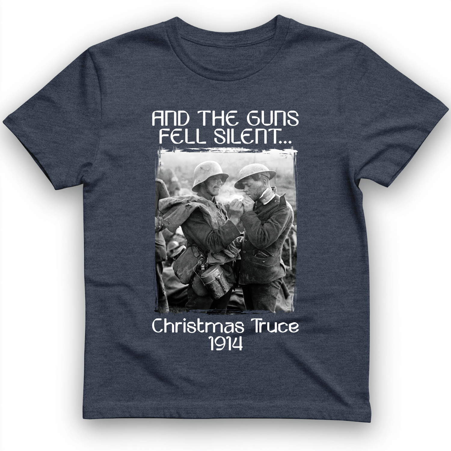 WWI Christmas Truce T-Shirt Heather Navy / S