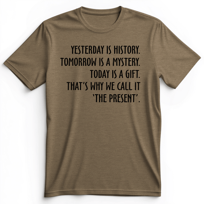 Yesterday Is History Premium Tee Heather Olive / S