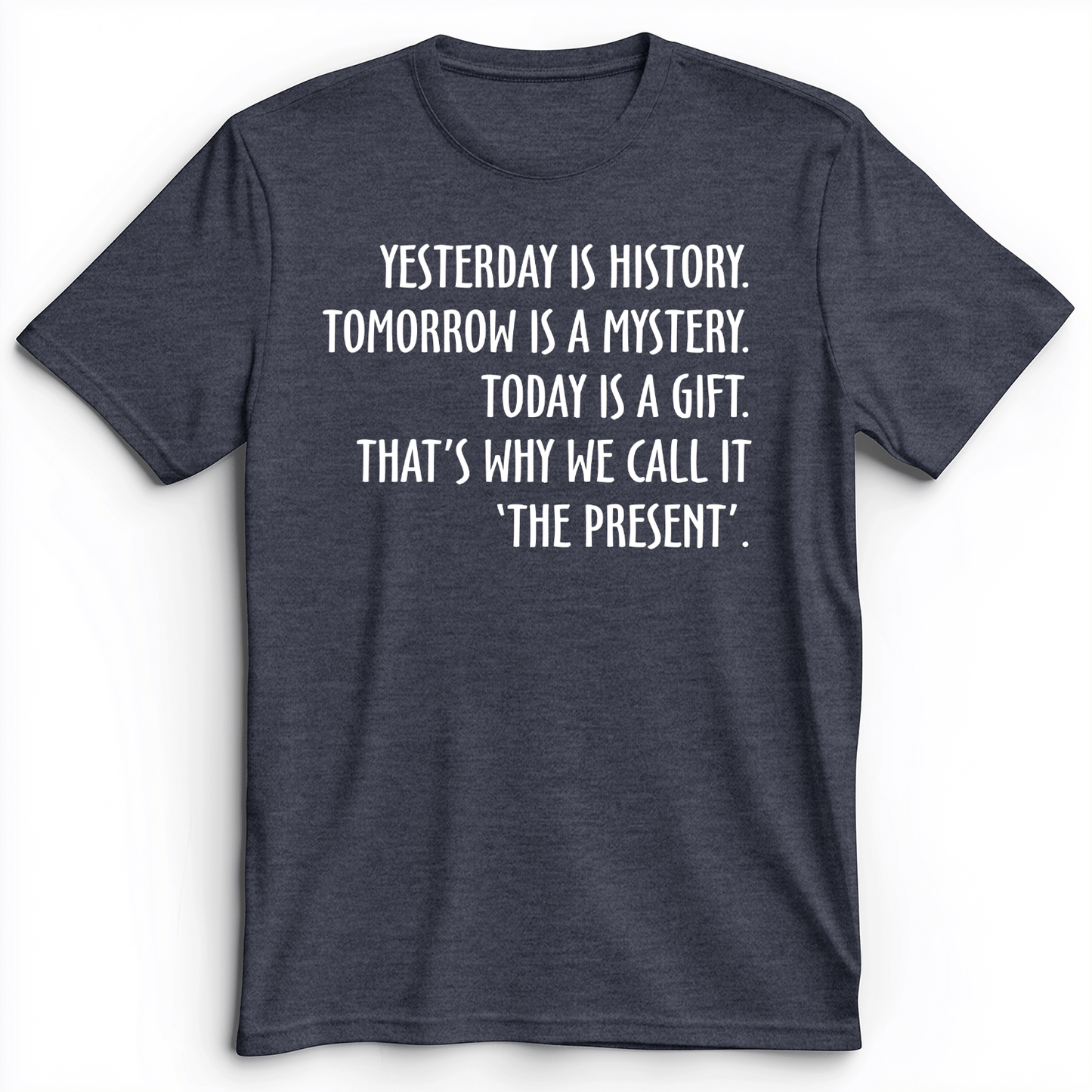 Yesterday Is History Premium Tee Heather Navy / S