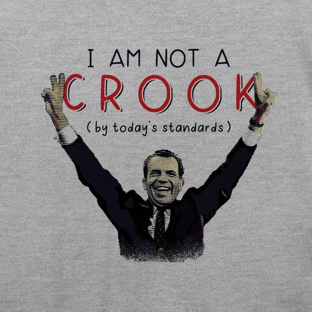 Not a Crook T-Shirt — print detail close-up