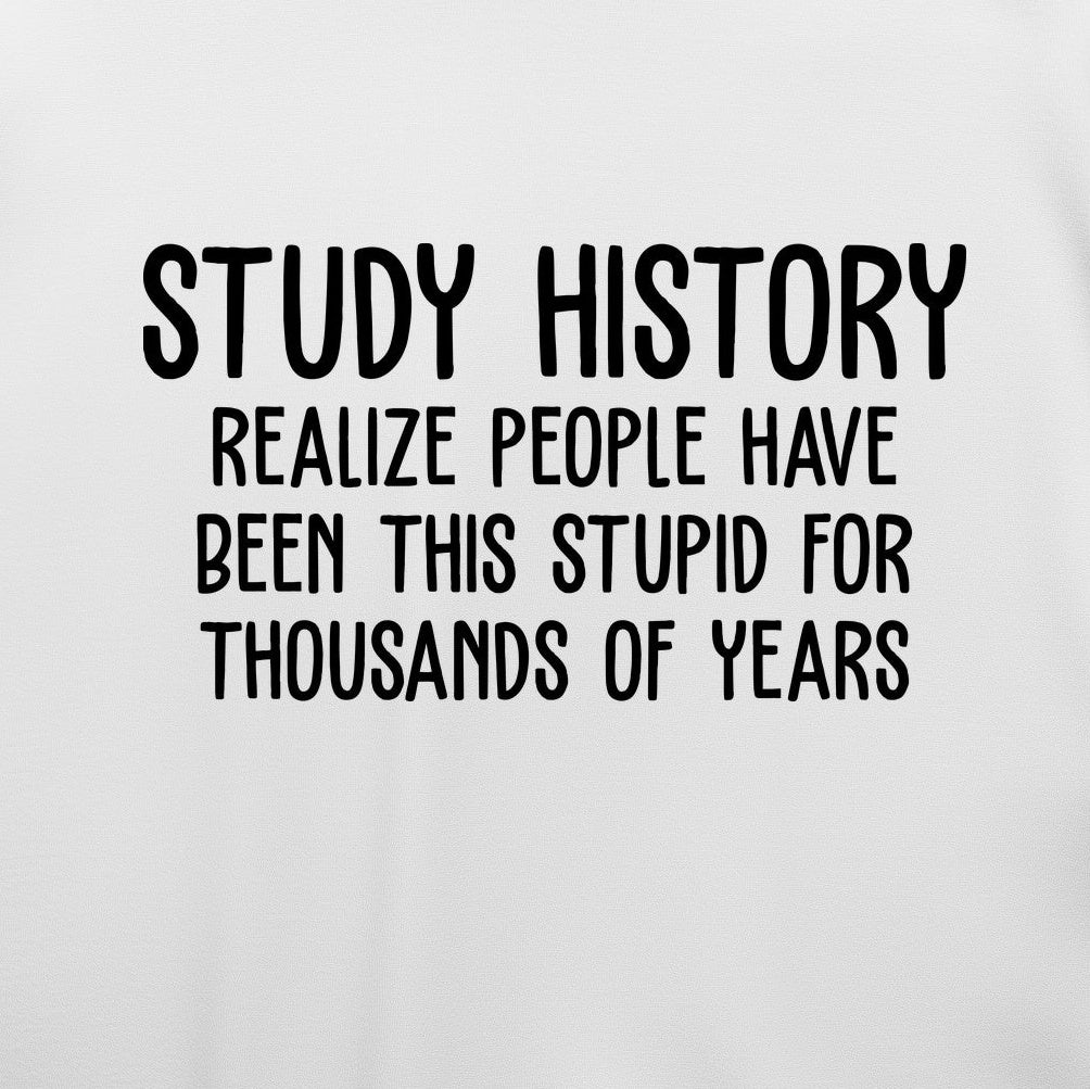 Study History T-Shirt — print detail close-up