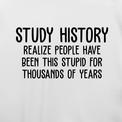 Study History T-Shirt — print detail close-up