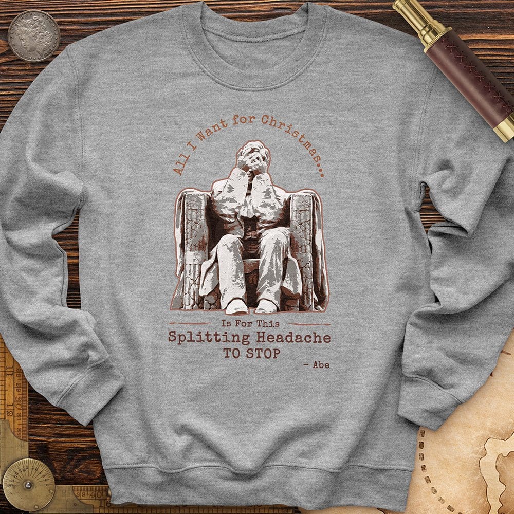 Abe Lincoln Christmas Crewneck Sport Grey / S