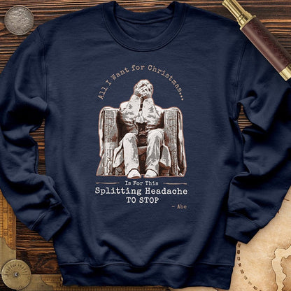 Abe Lincoln Christmas Crewneck Navy / S