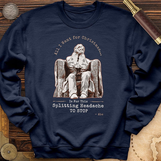 Abe Lincoln Christmas Crewneck Navy / S