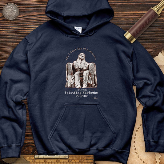Abe Lincoln Christmas Hoodie Navy / S