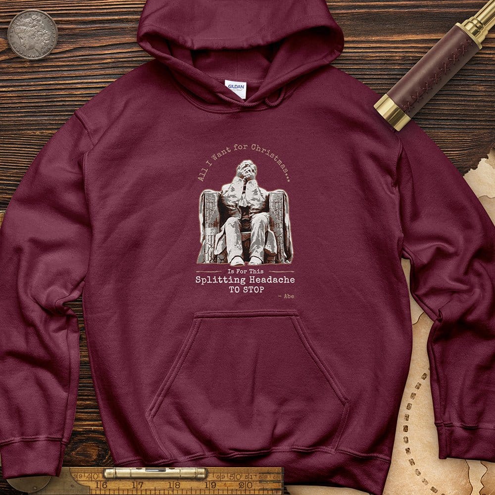 Abe Lincoln Christmas Hoodie Maroon / S