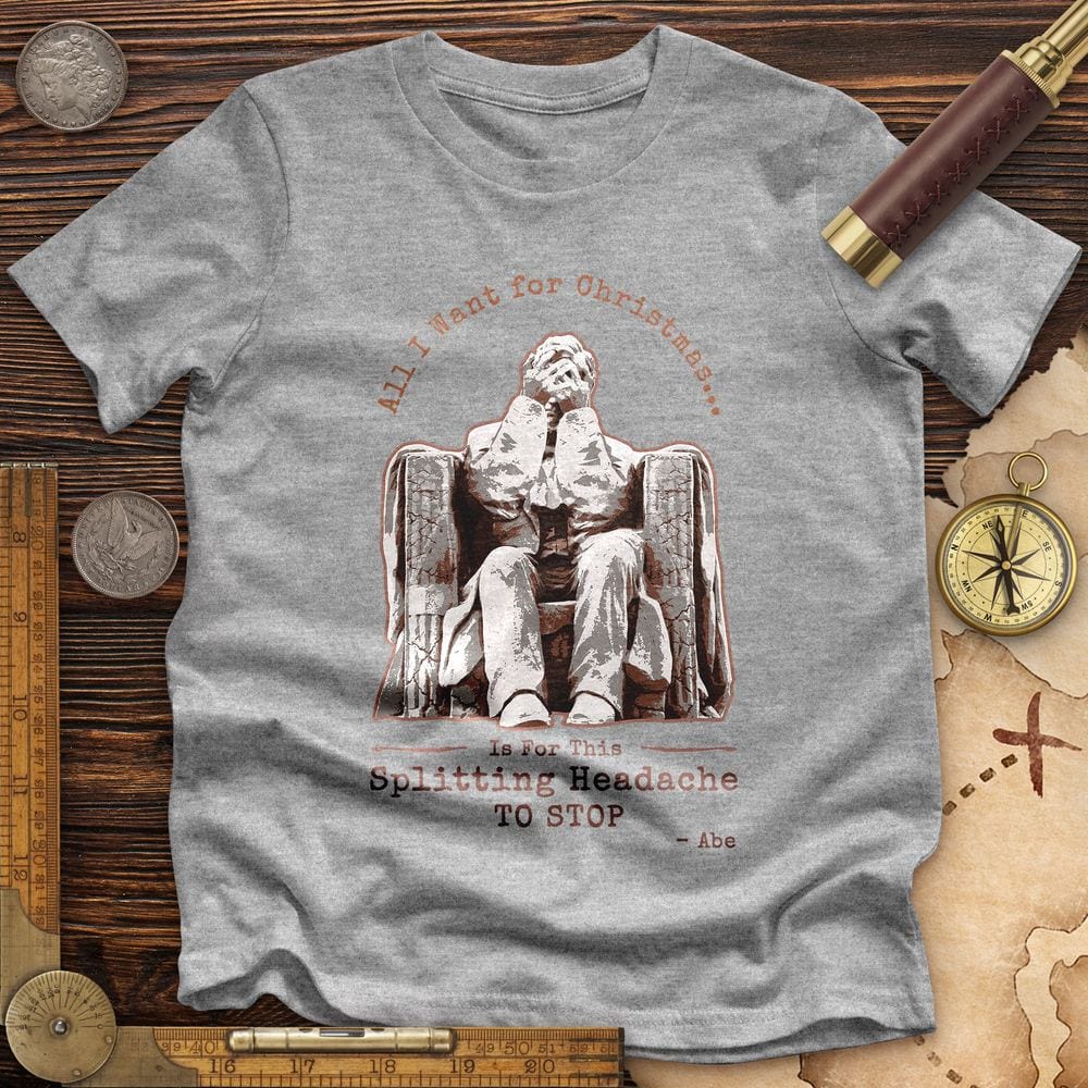 Abe Lincoln Christmas Premium Quality Tee Athletic Heather / S