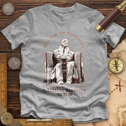 Abe Lincoln Christmas Premium Quality Tee Athletic Heather / S
