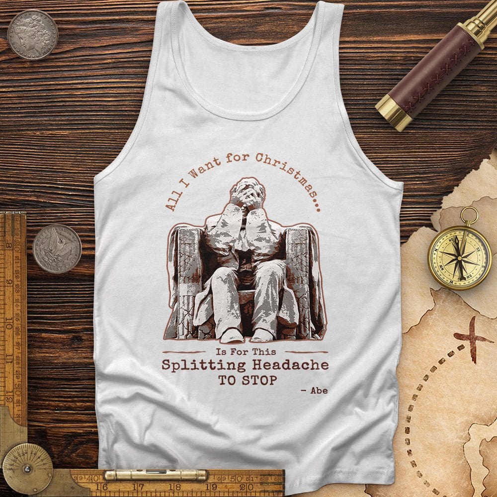 Abe Lincoln Christmas Tank White / XS