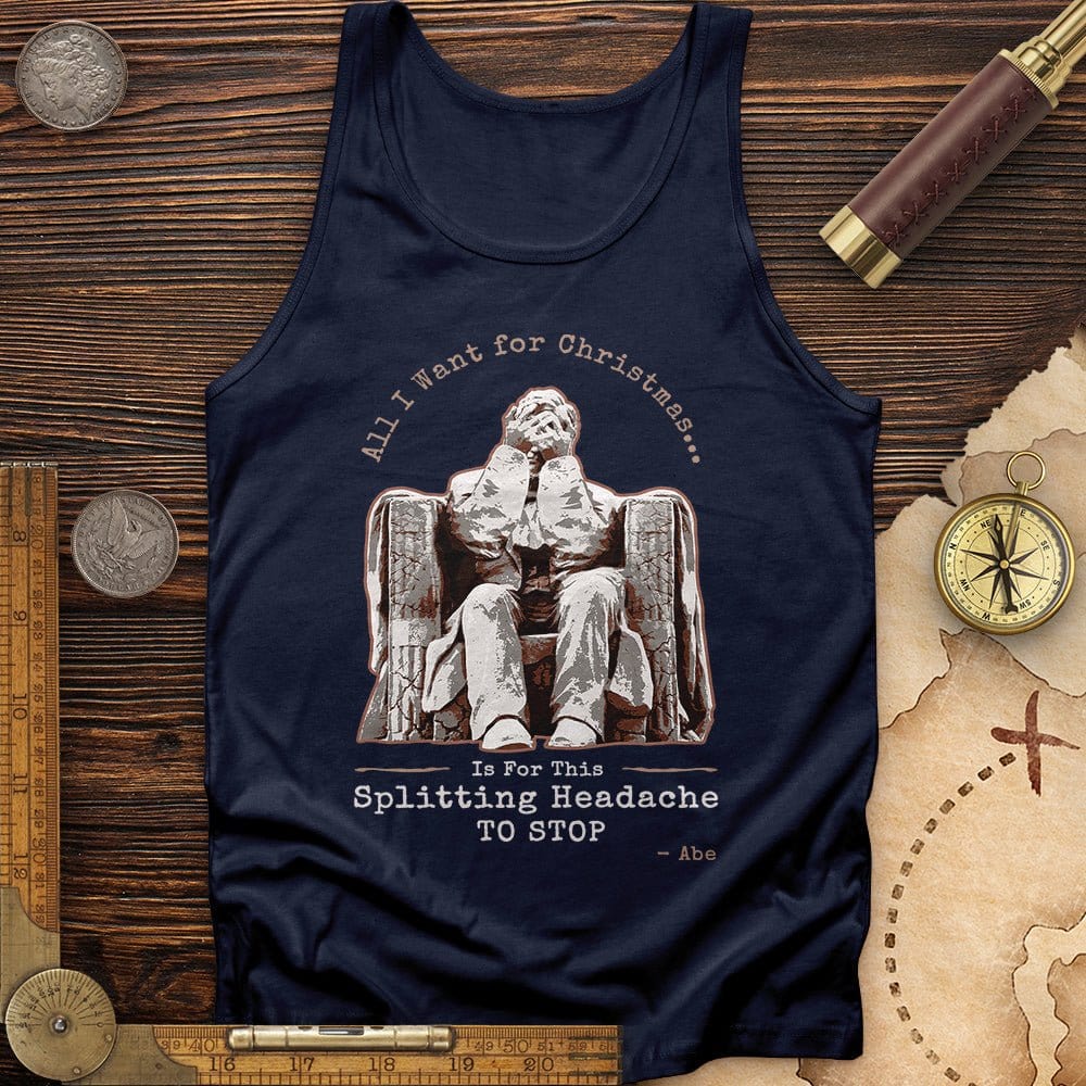 Abe Lincoln Christmas Tank Navy / XS