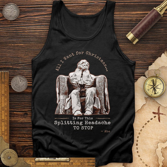 Abe Lincoln Christmas Tank Black / XS