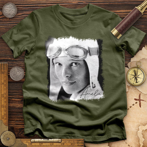 Amelia Earhart B&W T-Shirt