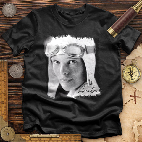 Amelia Earhart B&W T-Shirt