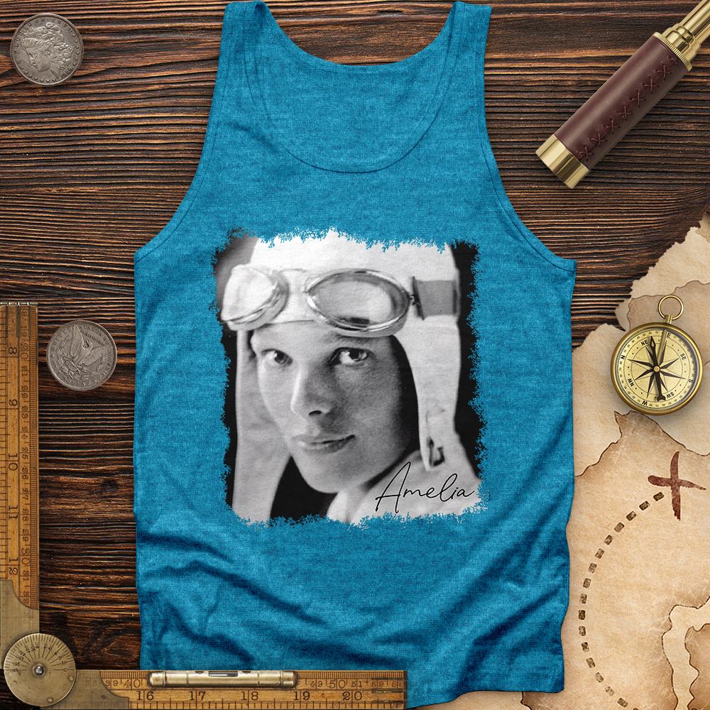 Amelia Earhart B&W Tank