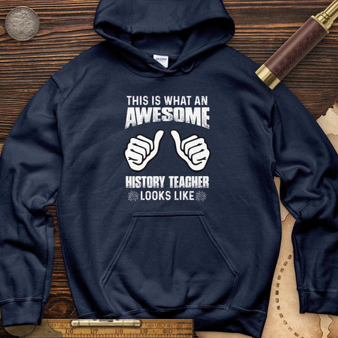 Awesome History Teacher Hoodie Navy / S