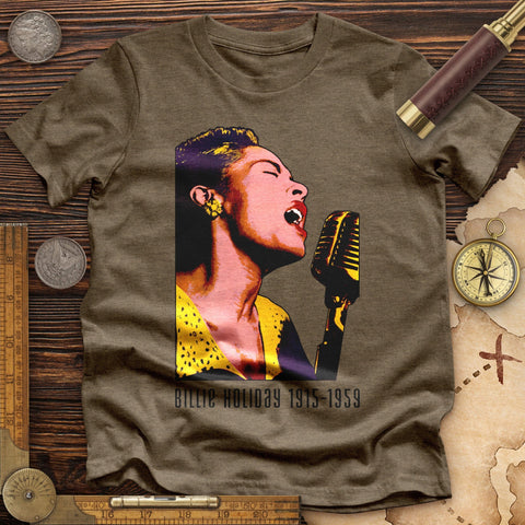 Billie Holiday High Quality Tee Heather Olive / S