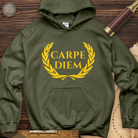 Carpe Diem Hoodie Military Green / S
