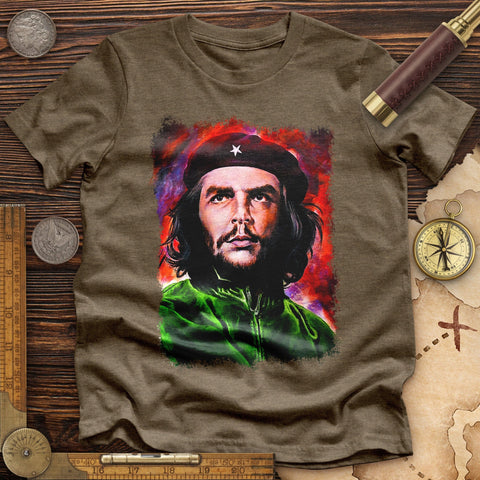 Che Guevara Colorized High Quality Tee Heather Olive / S