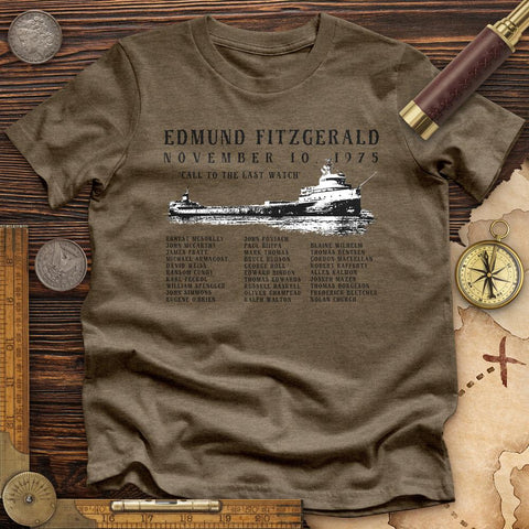 Edmund Fitzgerald High Quality Tee Heather Olive / S