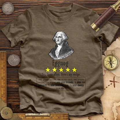 Eggnog George Washington Premium Quality Tee Heather Olive / S