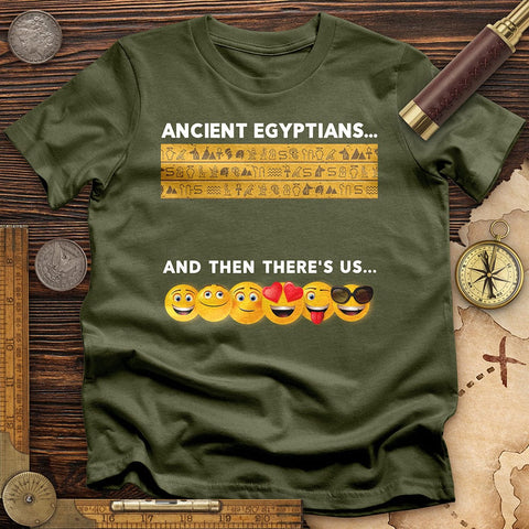 Egyptian Emoticons T-Shirt Military Green / S