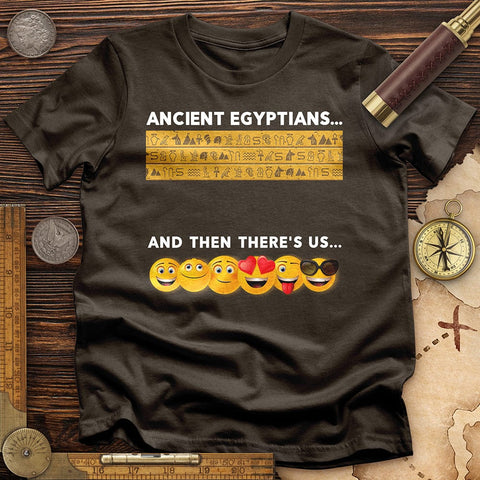 Egyptian Emoticons T-Shirt Dark Chocolate / S