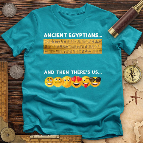 Egyptian Emoticons T-Shirt Tropical Blue / S