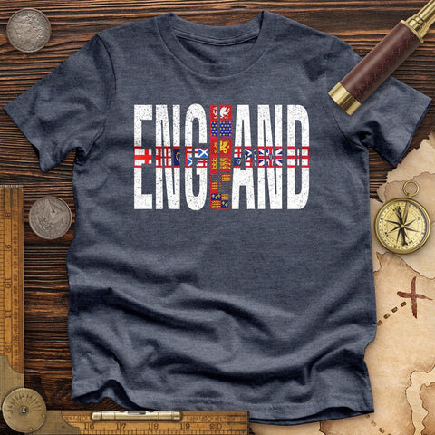 English Flags 1 High Quality Tee Heather Navy / S