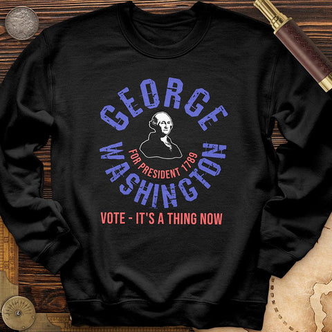George Washington For President Crewneck Black / S