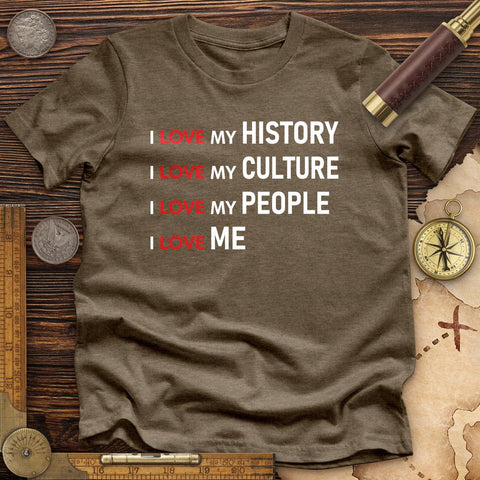 History Culture People High Quality Tee Heather Olive / S