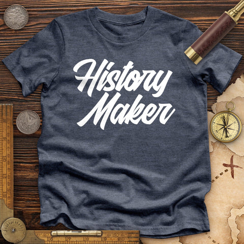 History Maker Cursive High Quality Tee Heather Navy / S