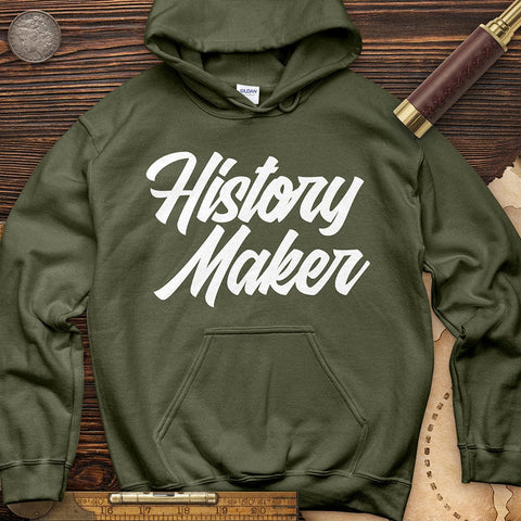 History Maker Cursive Hoodie Military Green / S
