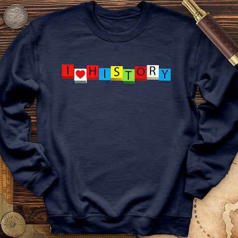 I Love History Blocks Crewneck