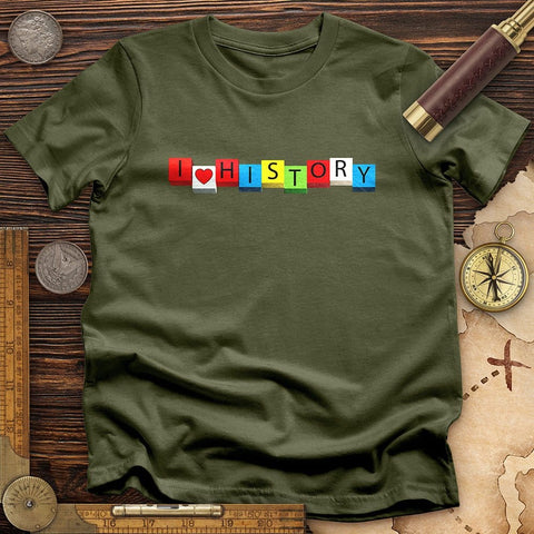 I Love History Blocks T-Shirt