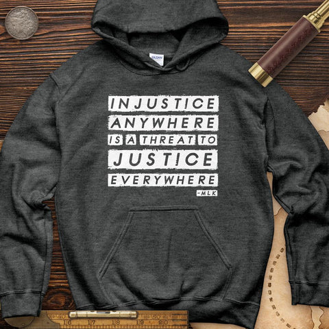 Injustice Anywhere Hoodie Dark Heather / S