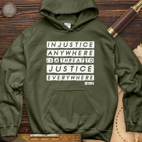 Injustice Anywhere Hoodie Military Green / S