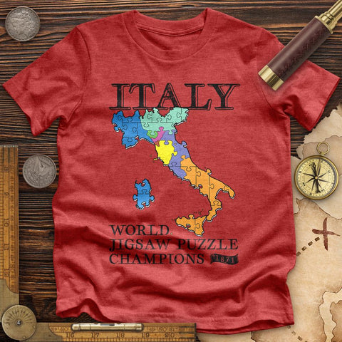 Italy Jigsaw Puzzle High Quality Tee Heather Red / S